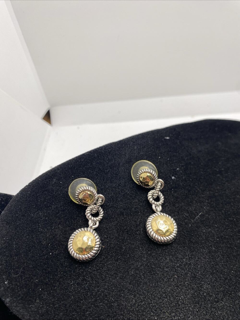 Womens Silver Gold Dangle Earrings